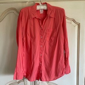 Gap The Fitted Boyfriend orange shirt